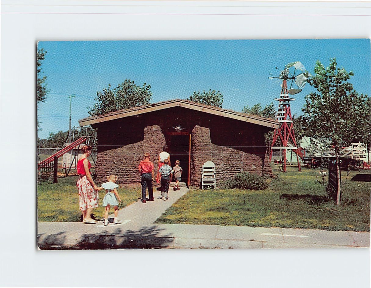 Postcard Sod House Pioneer Village Minden Nebraska USA