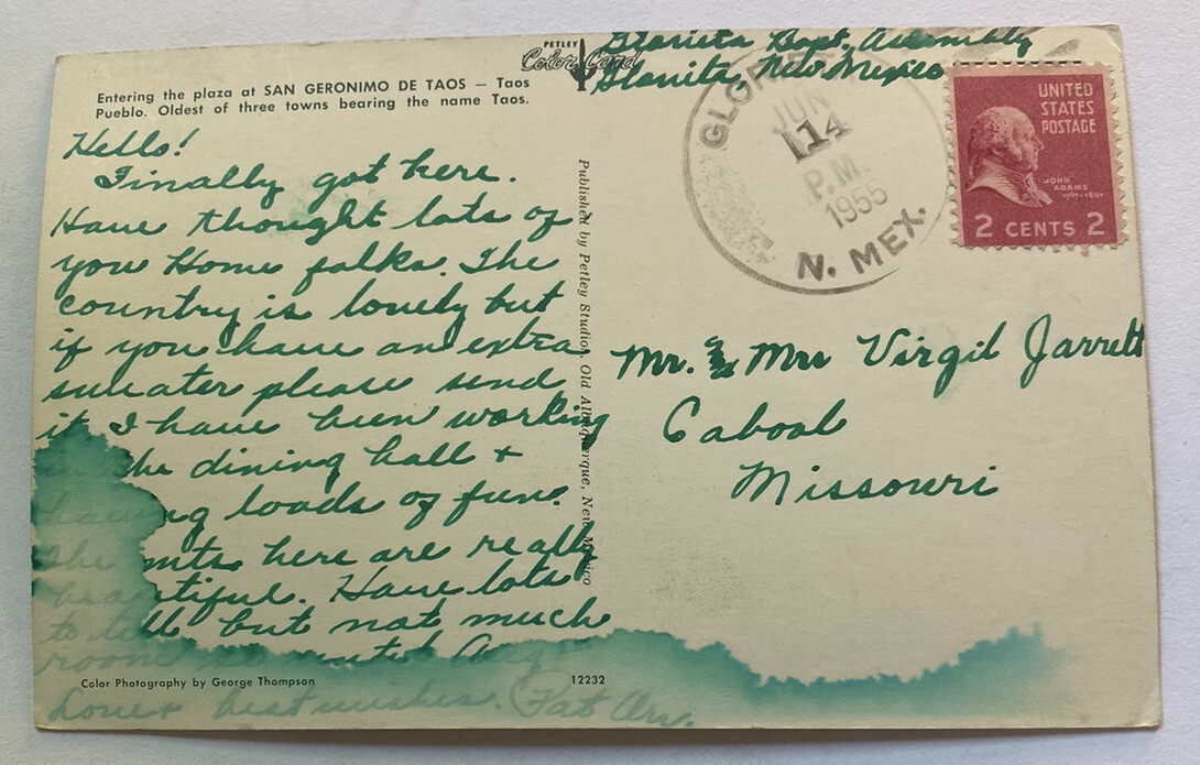 Vintage Postcard c1955~ San Geronimo de Taos Pueblo ~ Taos New Mexico NM