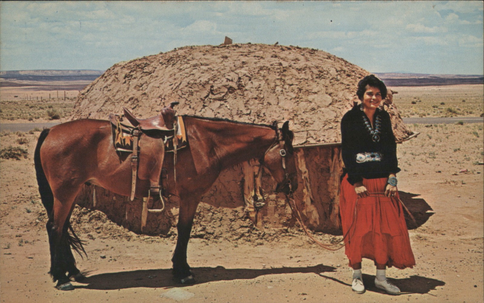 Bob Petley Navajo Maiden with Pony, Northern Arizona, AZ Native American Vintage