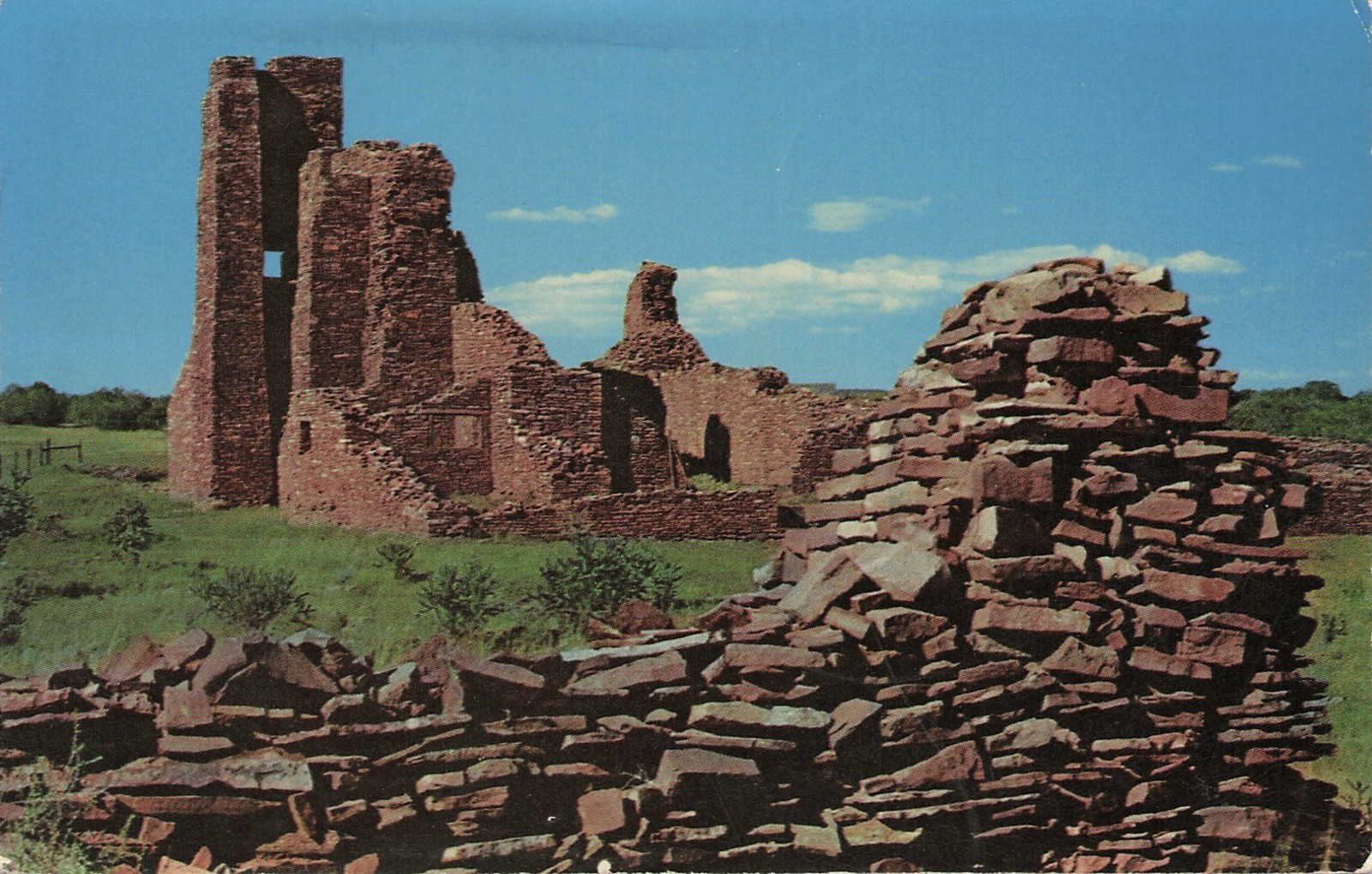 Quarai Abo Ruins State Monuments Mountainair New Mexico 1960s Postcard
