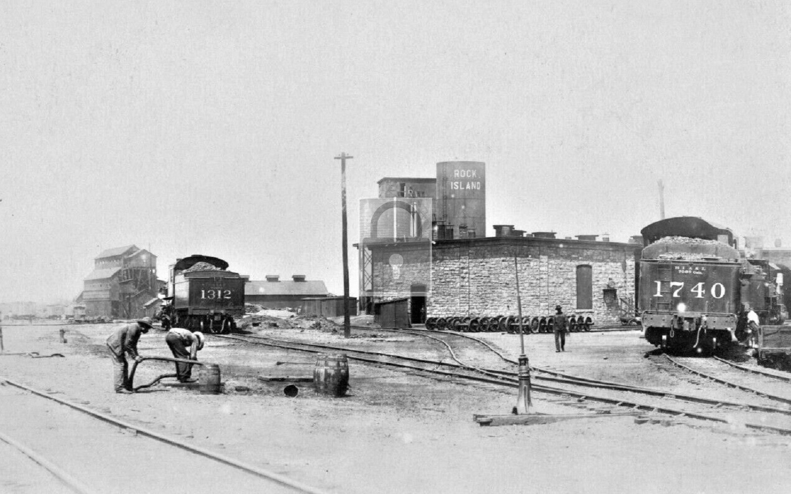 Railroad Train Yards Rock Island Herington Kansas KS – Reprint