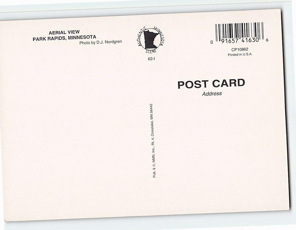 Postcard Aerial View Park Rapids Minnesota USA