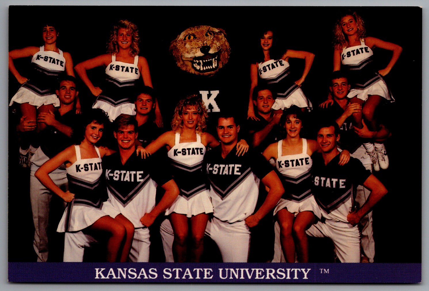 Kansas State University Cheerleaders Continental Postcard K-State Wildcats
