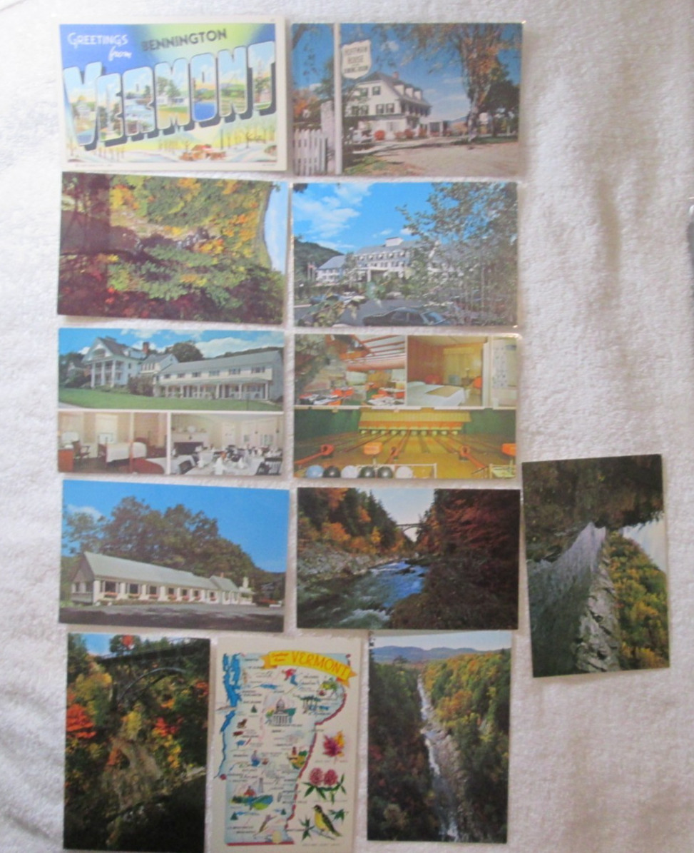 Collectible Postcards Vintage Vermont Lot Of 12 Unused