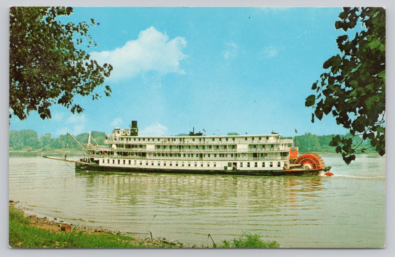 The Delta Queen Stern Wheeler Riverboat Postcard Cincinnati Ohio 1978
