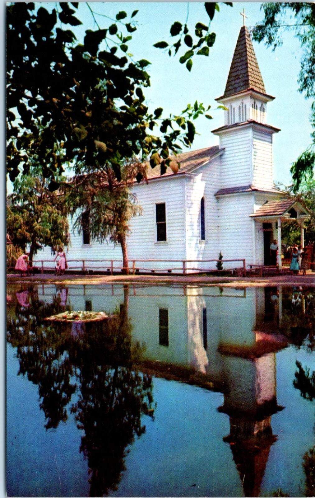 Church of Reflections, Knott’s Berry Farm, Ghost Town, Buena Park, Cal. Postcard
