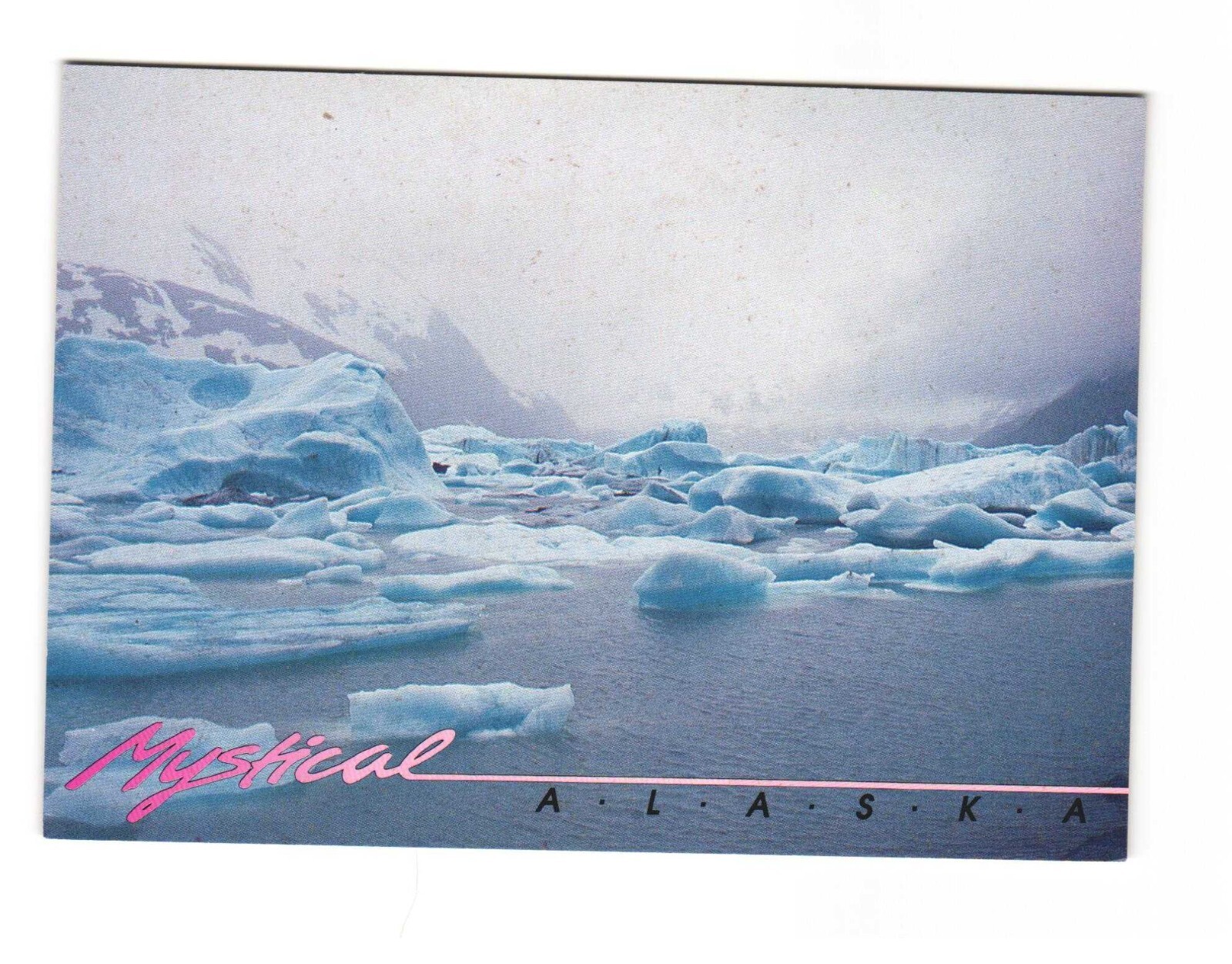 Mystical Alaska – Icebergs Float Mysteriously in the Mist – Postcard Unposted