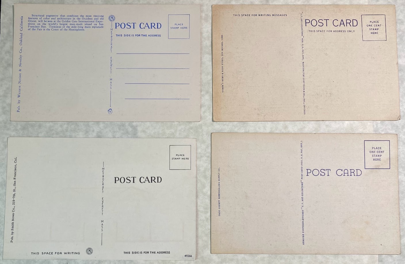 1908-1990s USA Vintage Postcards & Old stamps, WWII World at War, Army Free Mail