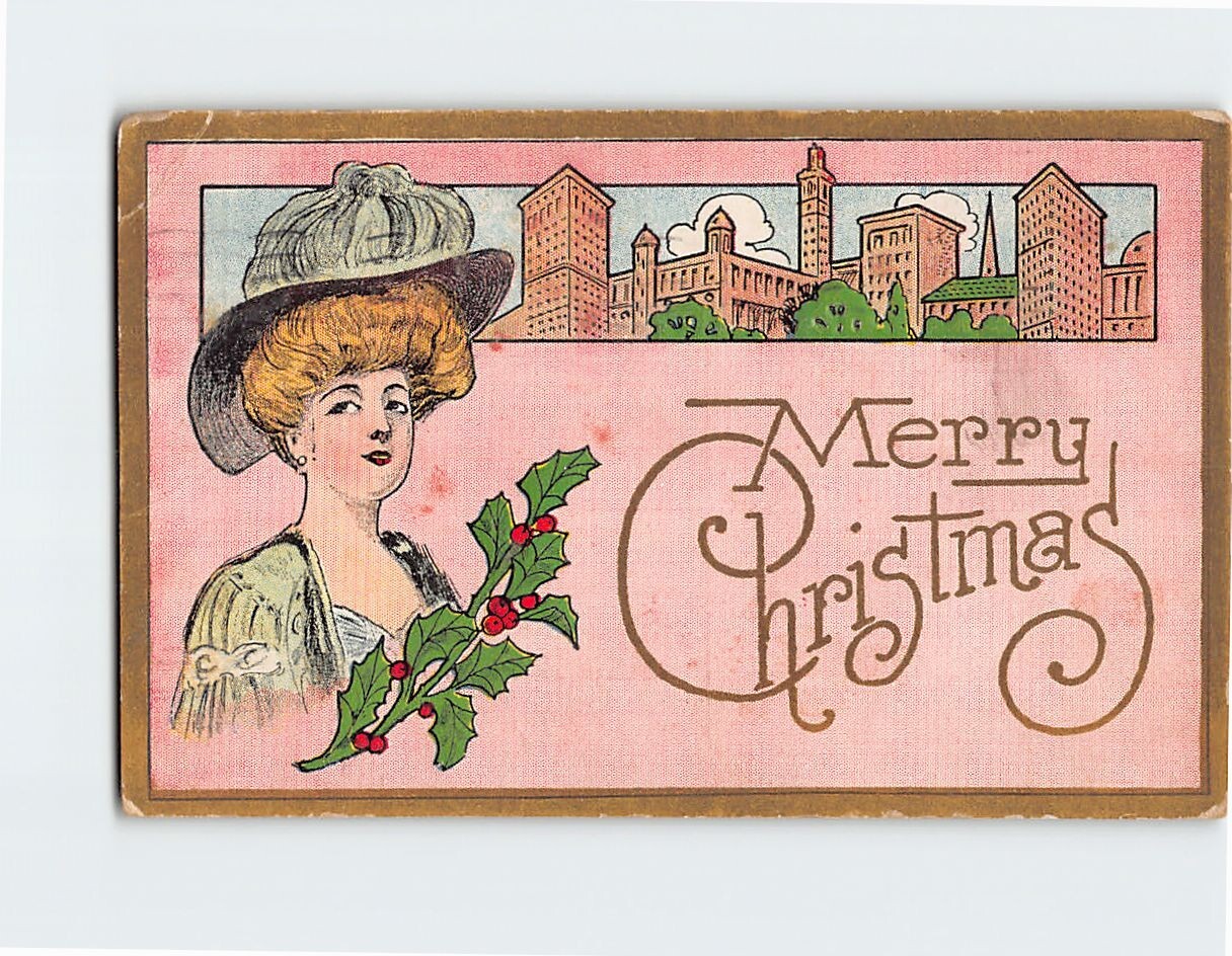 Postcard Art Print Holiday Greeting Card Merry Christmas