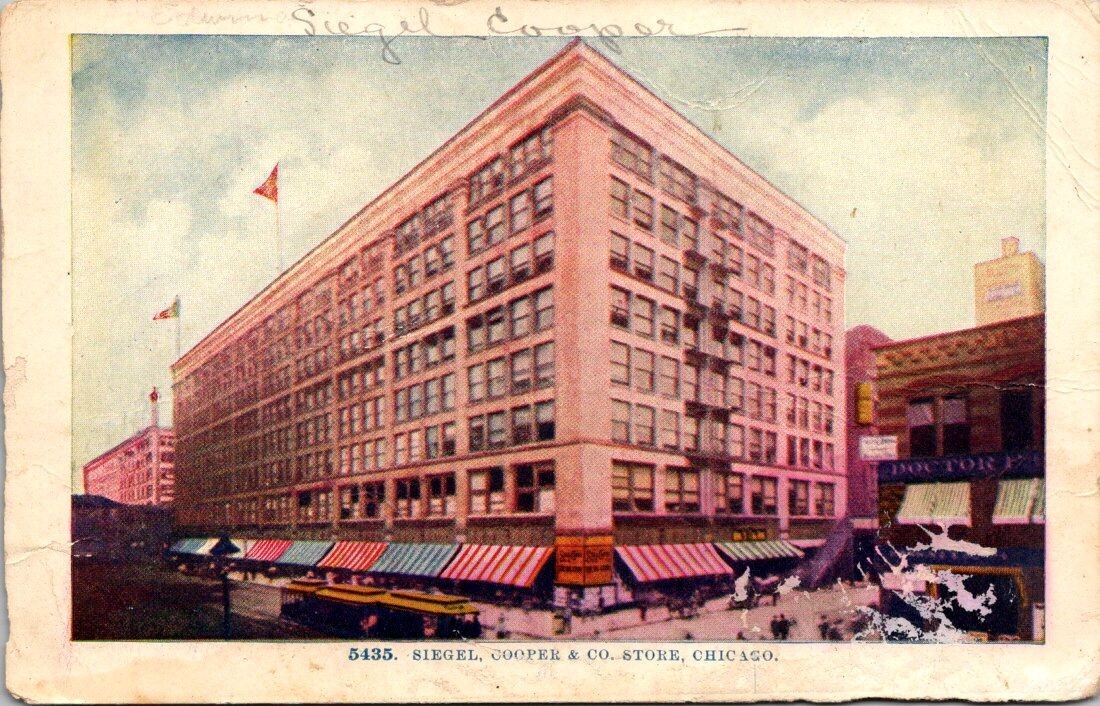 Siegel Cooper Department Store Streetcar Chicago Illinois Postcard c1920