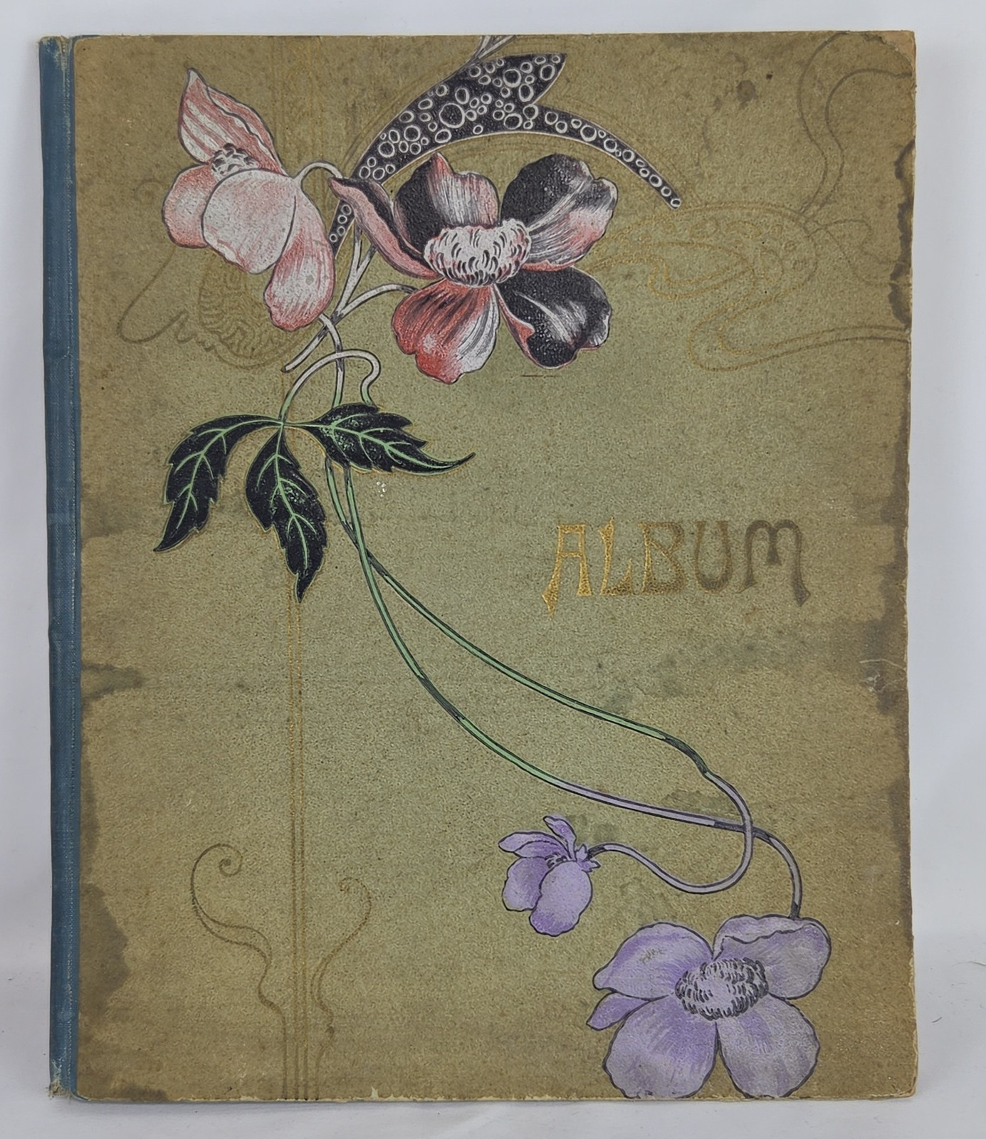 Antique Vintage Postcard Album with 26 1907-1910 Postcards All Occasions