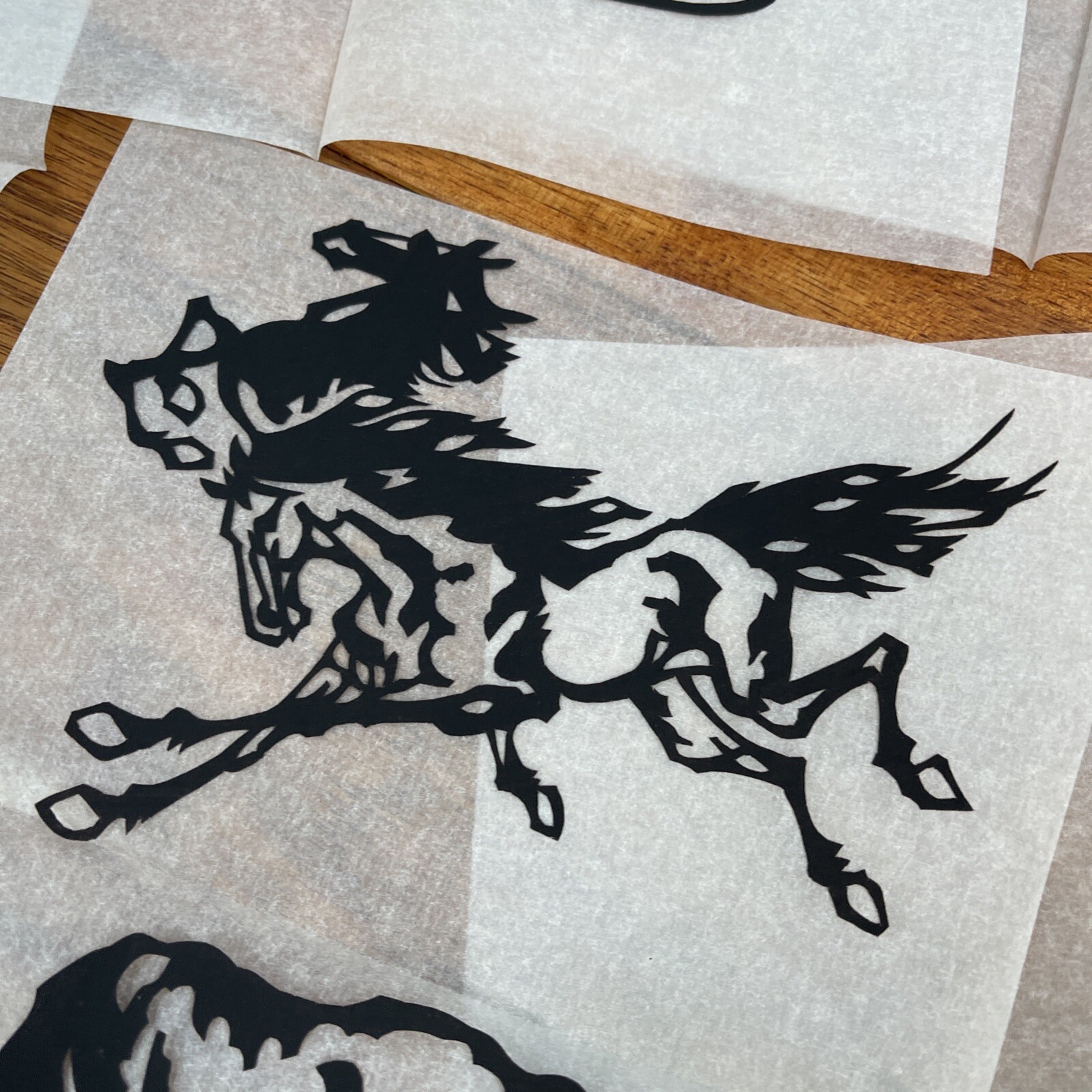 Chinese Asian Art Traditional Cart Making Paper Wild Horse Black LOT 10 PC 718