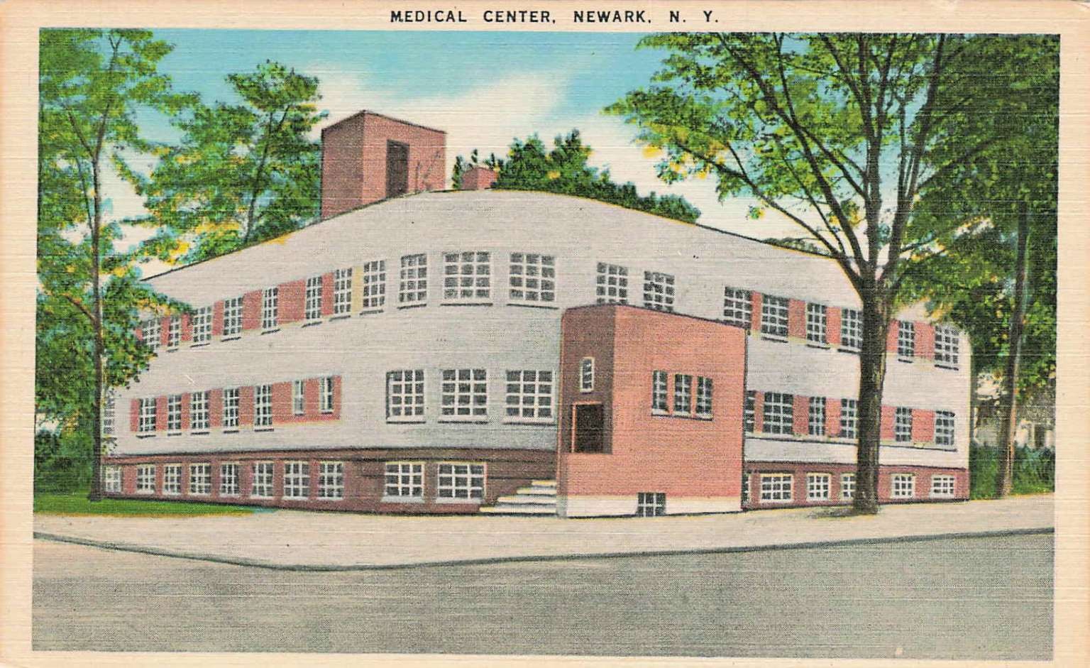 Newark NY Medical Center Linen Postcard Wm Jubb Co