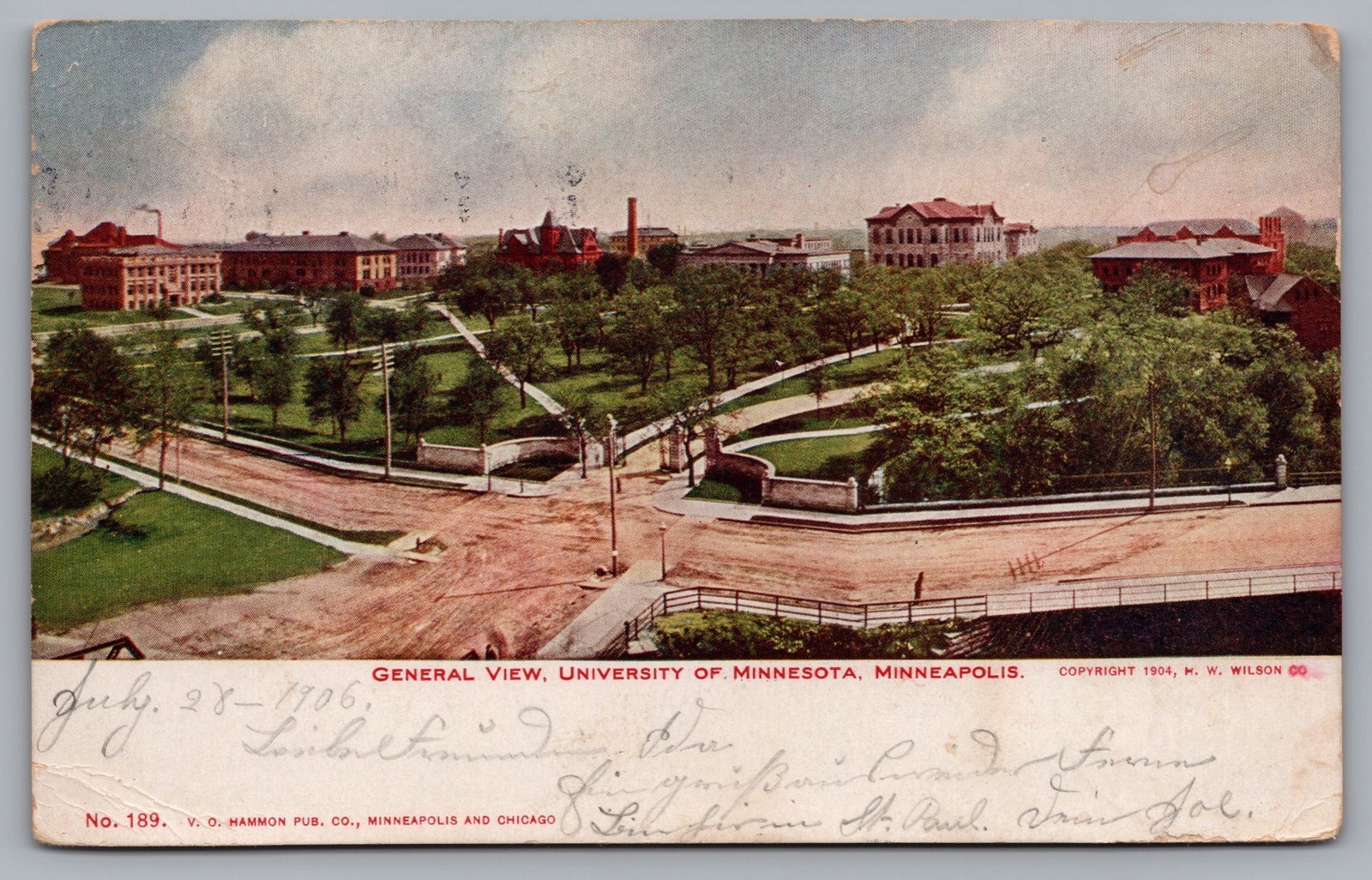 General View University Of MN Minneapolis UDB 1906 Postcard TS-252