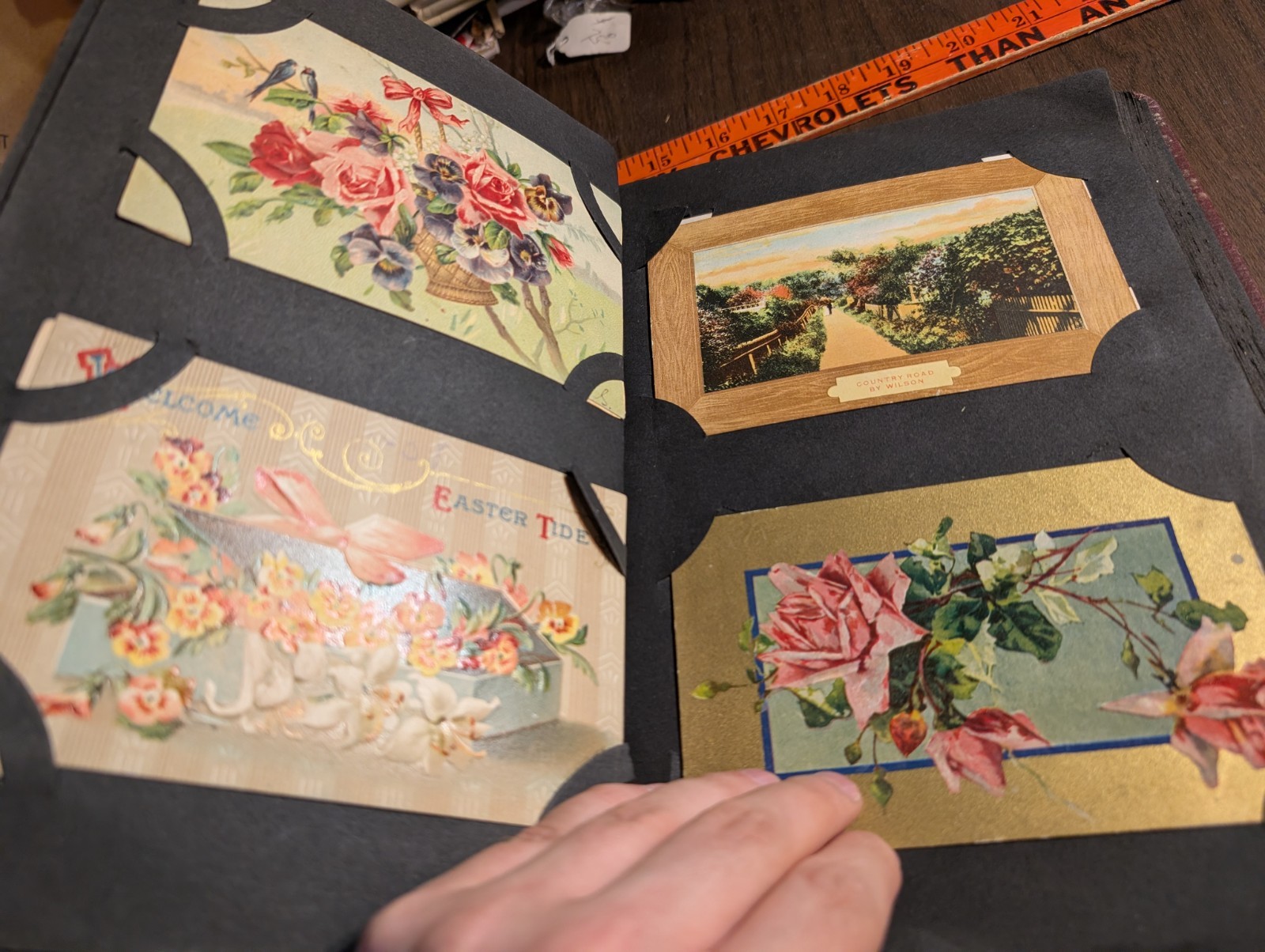 Antique Book Of Postcards All Different Designs Over 100 Cards