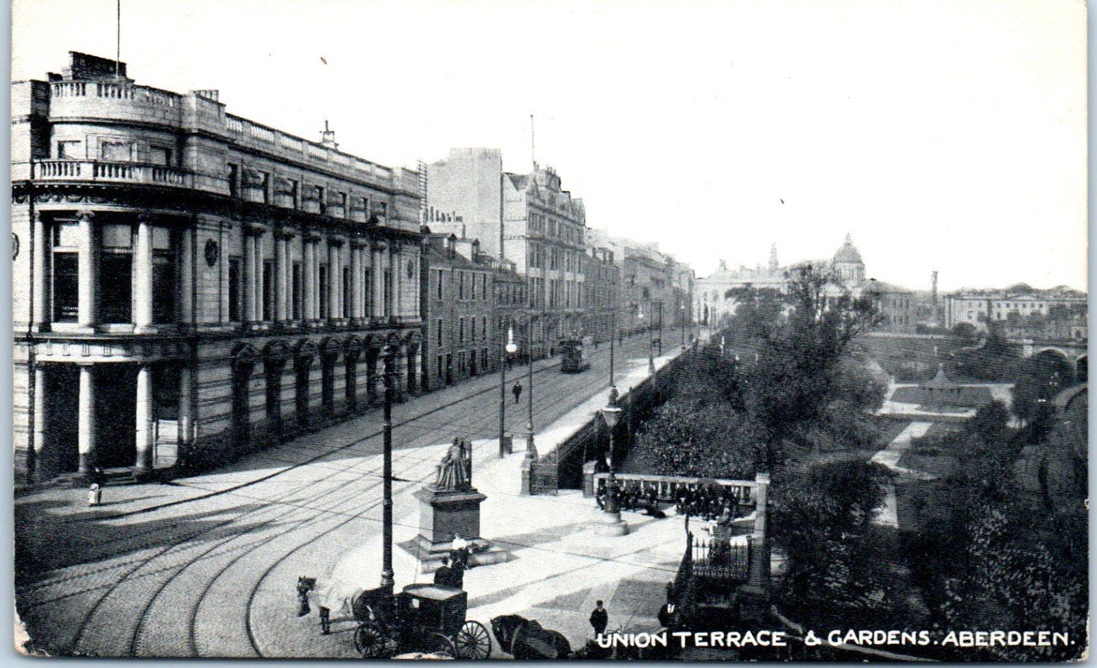 Union Terrace & Gardens, Aberdeen, Scotland Postcard c1913