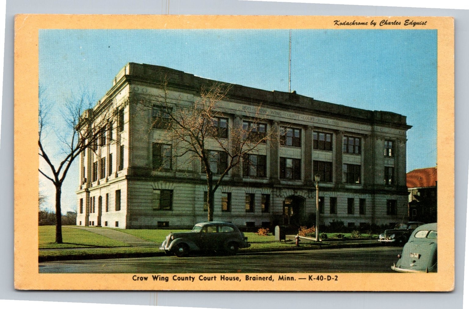 Vintage Crow Wing County Courthouse Brainerd MN Kodachrome Postcard