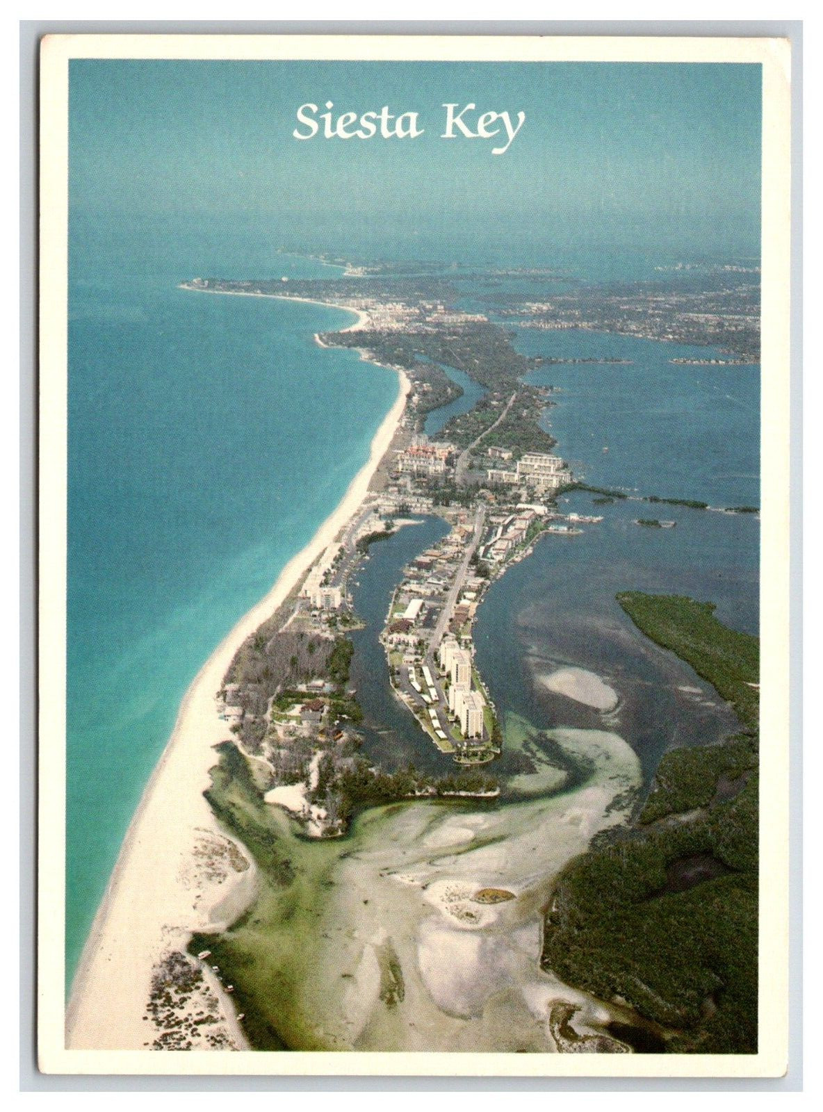 Siesta Key Sarasota Florida Aerial View Vintage Continental 4×6 Postcard
