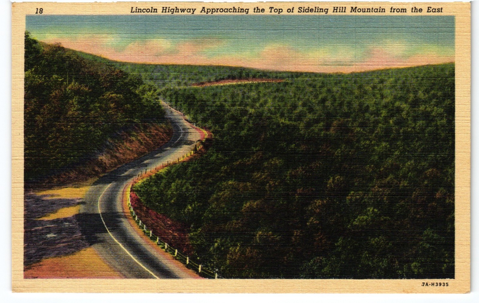 Lincoln Highway Pennsylvania – Approaching Top of Sideling Hill Mountain From E.