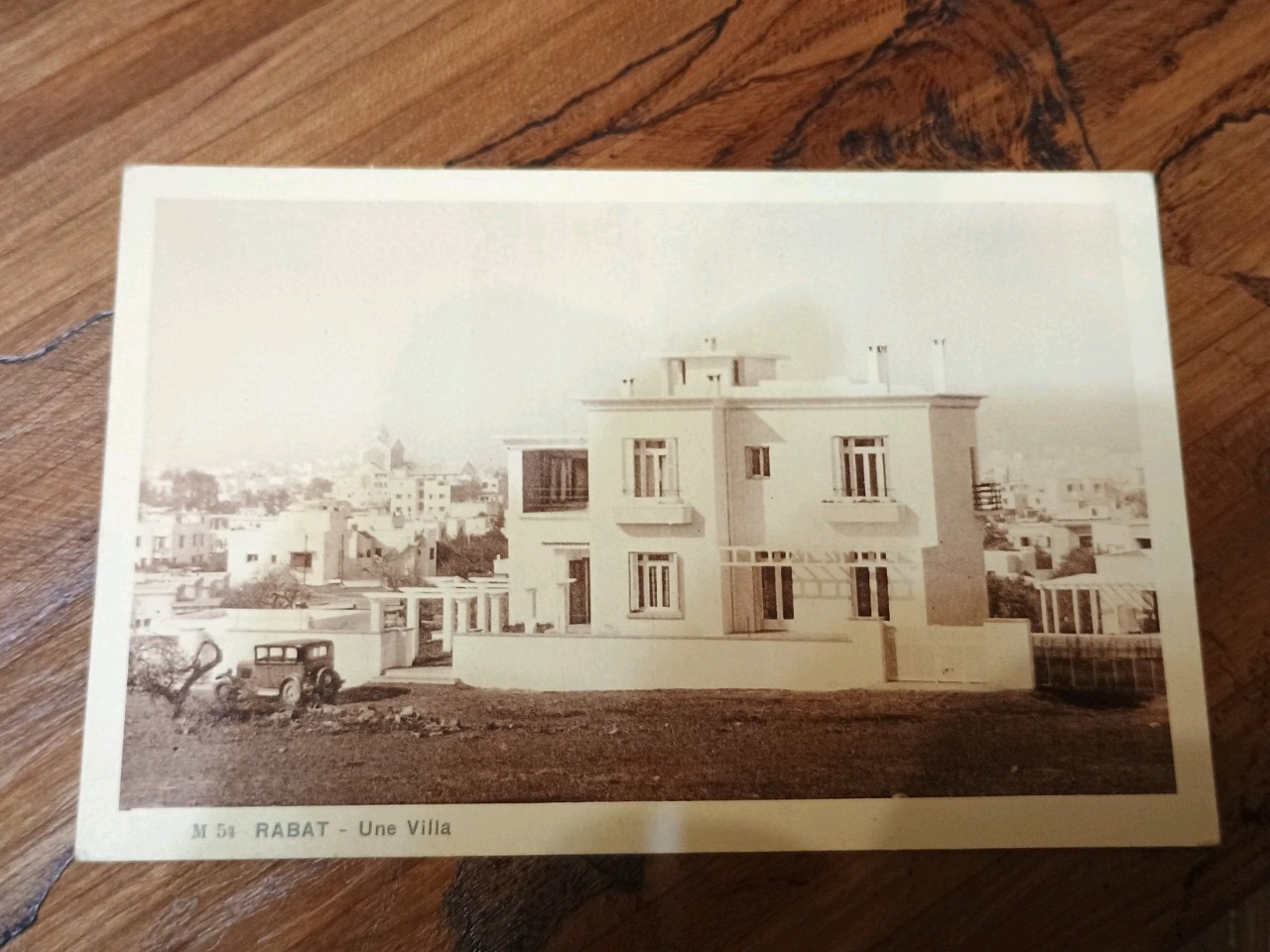 Rabat Morocco Villa Vintage Architecture View Historic Car Postcard