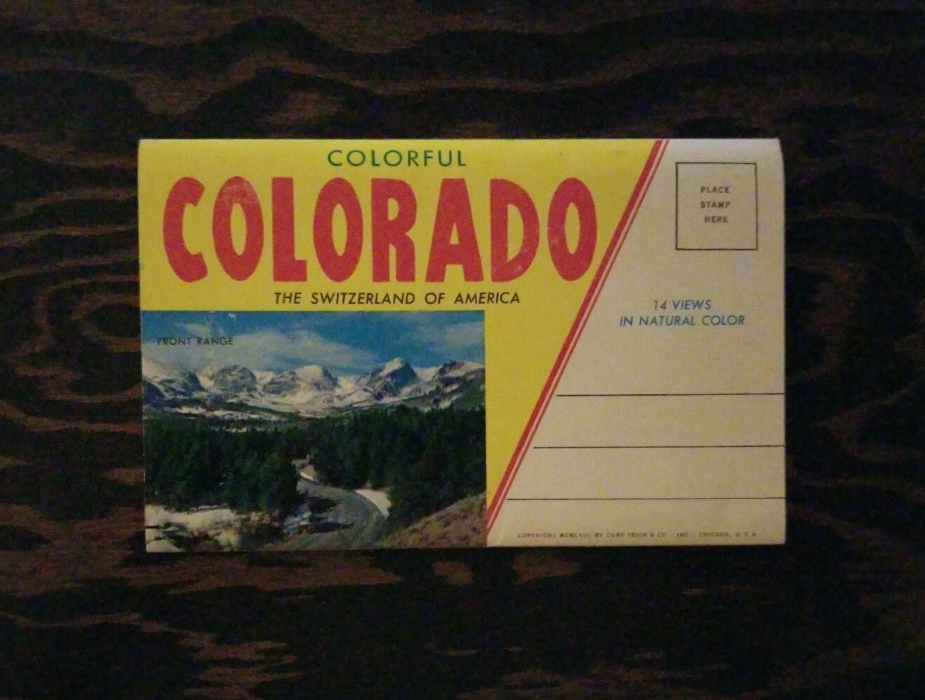 ~ 70’s Fold-Out Postcard 13 Glossy Pictures Colorful COLORADO Book~ Vintage~