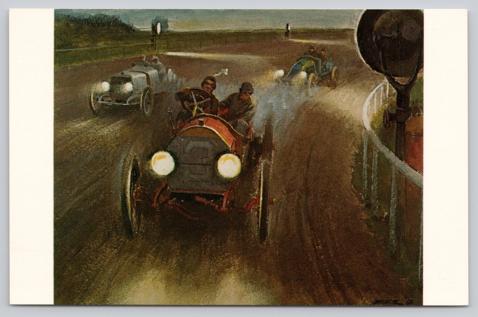 Brighton Beach 24 Hour Race 1909 Vintage Auto Museum Postcard