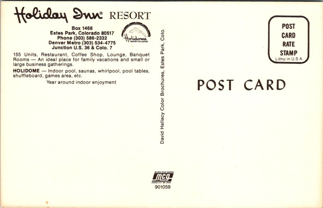Holiday Inn Resort Estes Park, CO Rocky Mountains 1975 Postcard