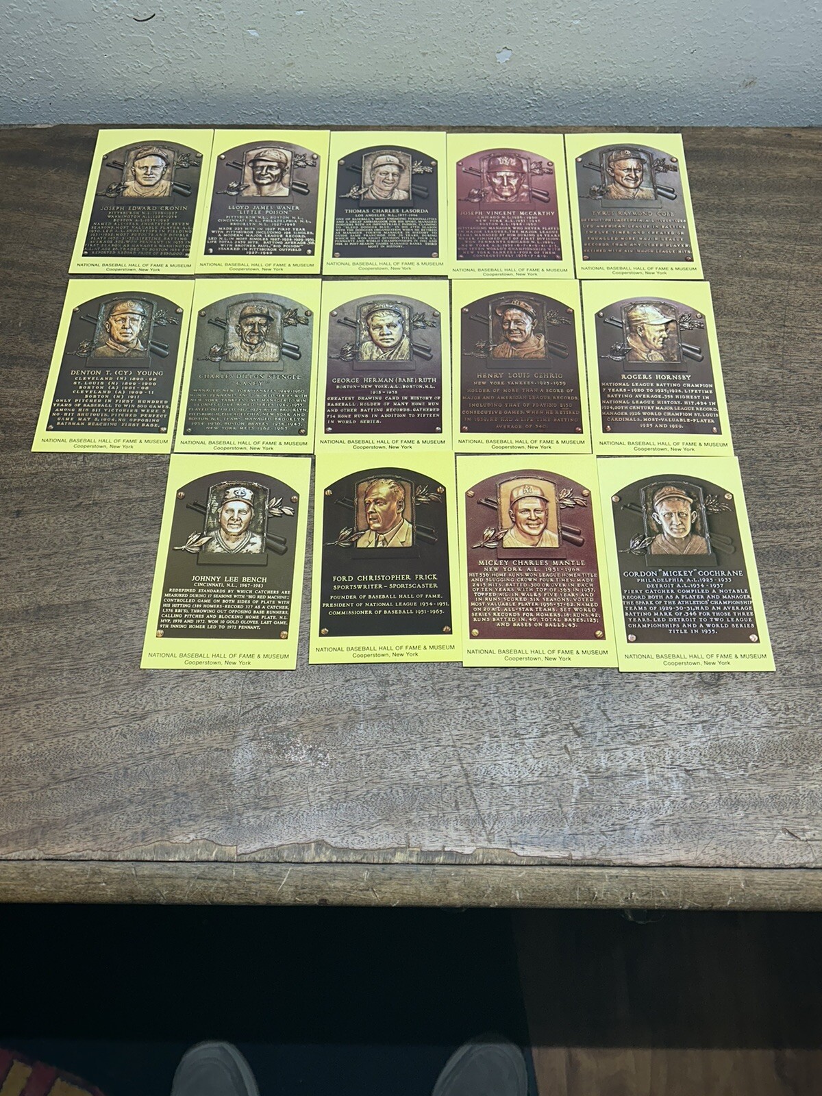 MLB Hall of Fame Plaque Postcards ~ Lot of 14 ~ Cooperstown New York