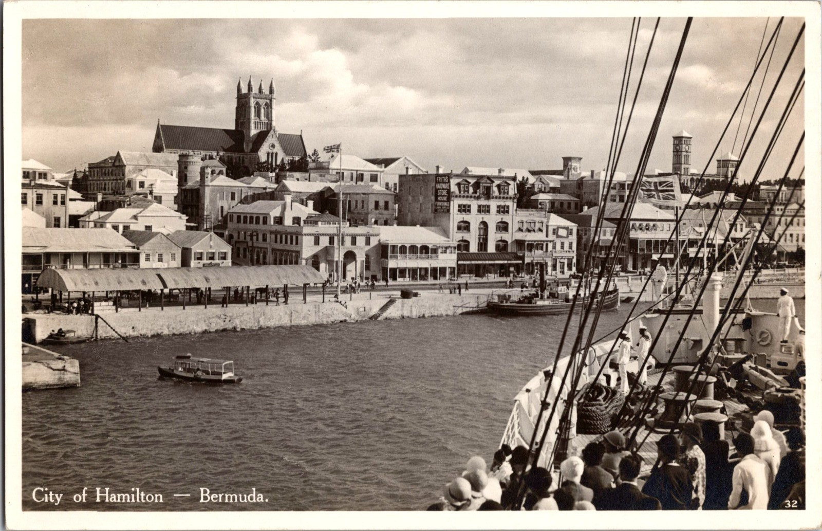Postcard City of Hamilton Bermuda RPPC Unposted