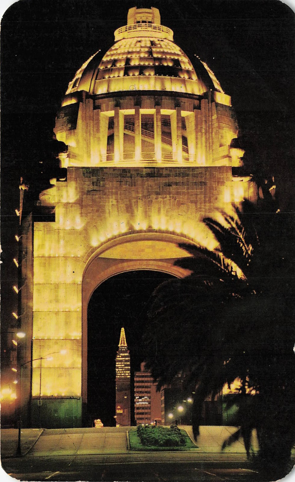 Postcard Mexico: Monument of the Revolution Night View, Mexico City