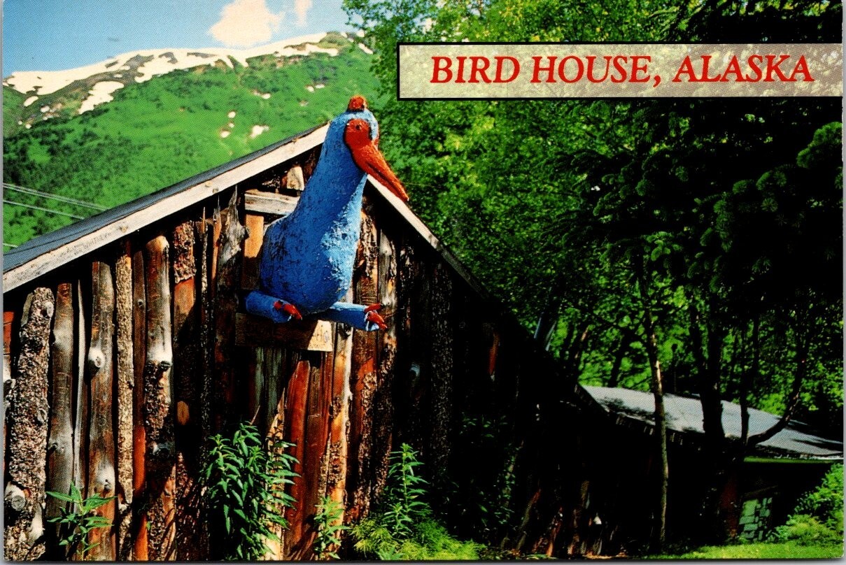 Vintage Postcard, 1994 “B[RD HOUSE, ALASKA” bar & tavern Seward HWY PC0537