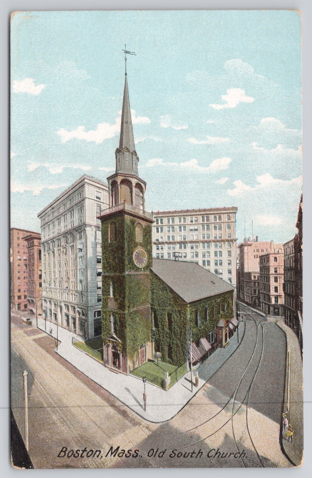 Old South Church Covered in Ivy Boston MA Massachusetts Postcard