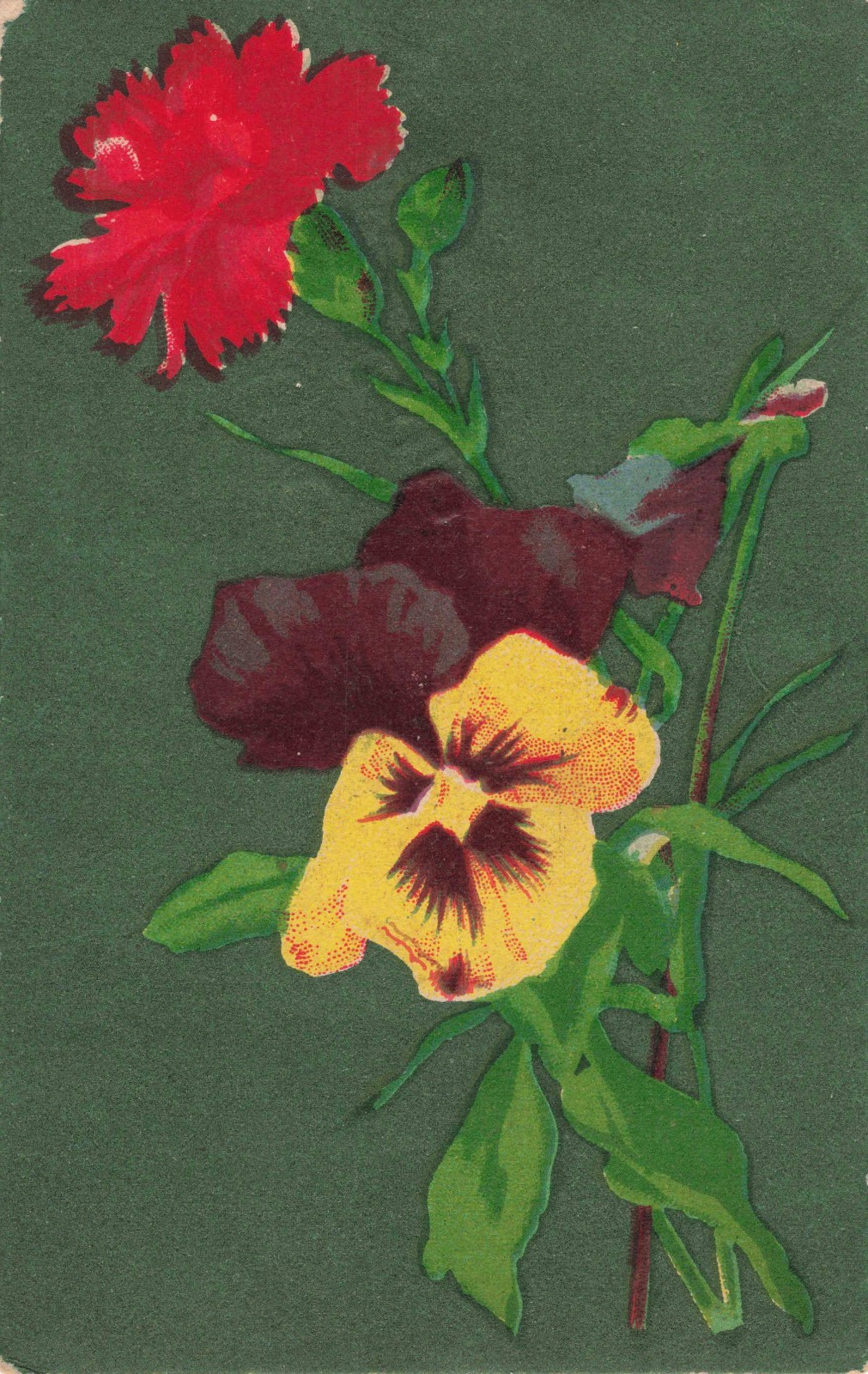 Red & Yellow Flowers Floral Postcard