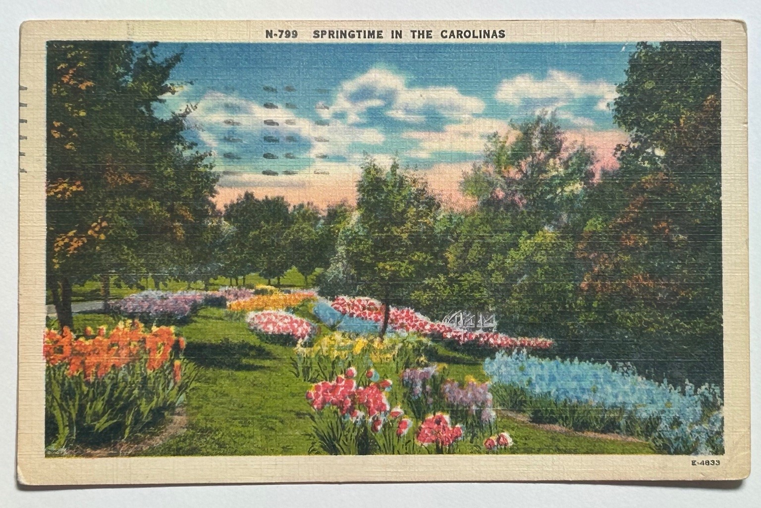 Vintage Springtime In The Carolinas Linen Postcard Myrtle Beach 1953