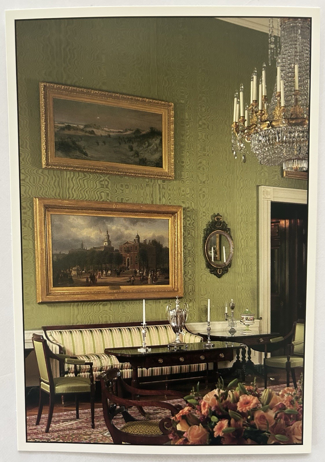 1997 White House Green Room Postcard DC Duncan Phyfe Furniture Historical Assn