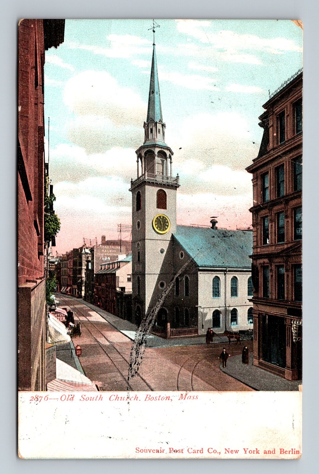 1906 Old South Church Boston,MA Suffolk County Vintage Postcard