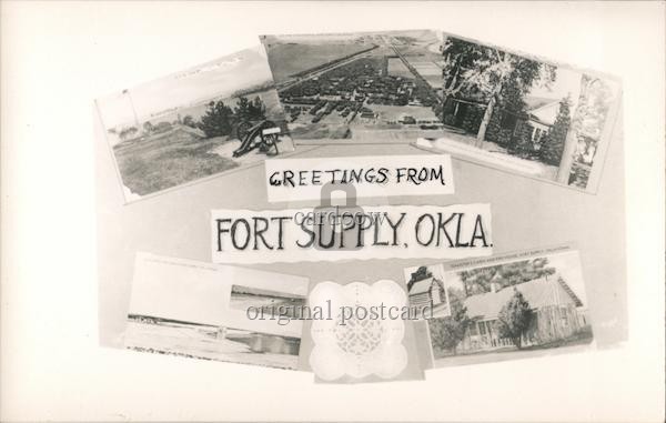 Fort Supply, Oklahoma OK Greetings from Supply Original Vintage Real Photo RPPC