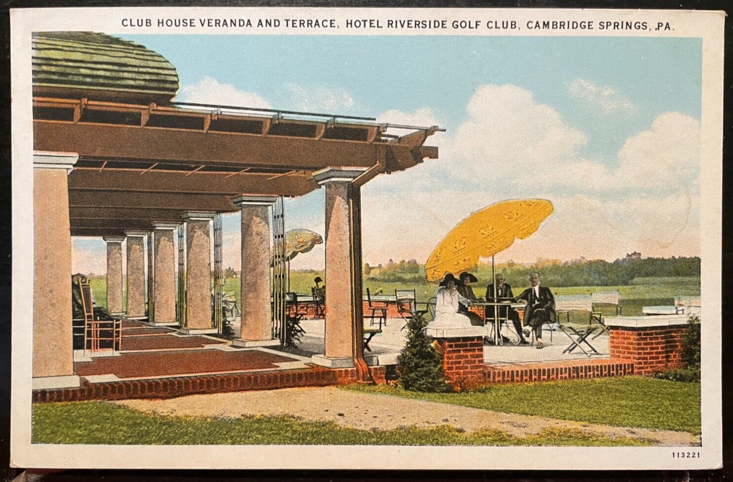 Vintage Postcard 1927 Club House, Riverside Golf Club, Cambridge Springs, PA