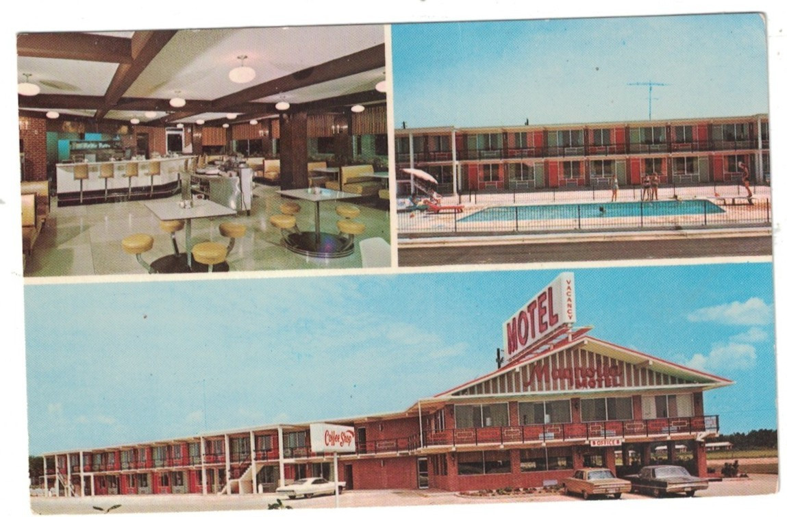 VINTAGE 1960’S MAGNOLIA PLAZA MOTEL BYRON GEORGIA 3 VIEW POSTCARD