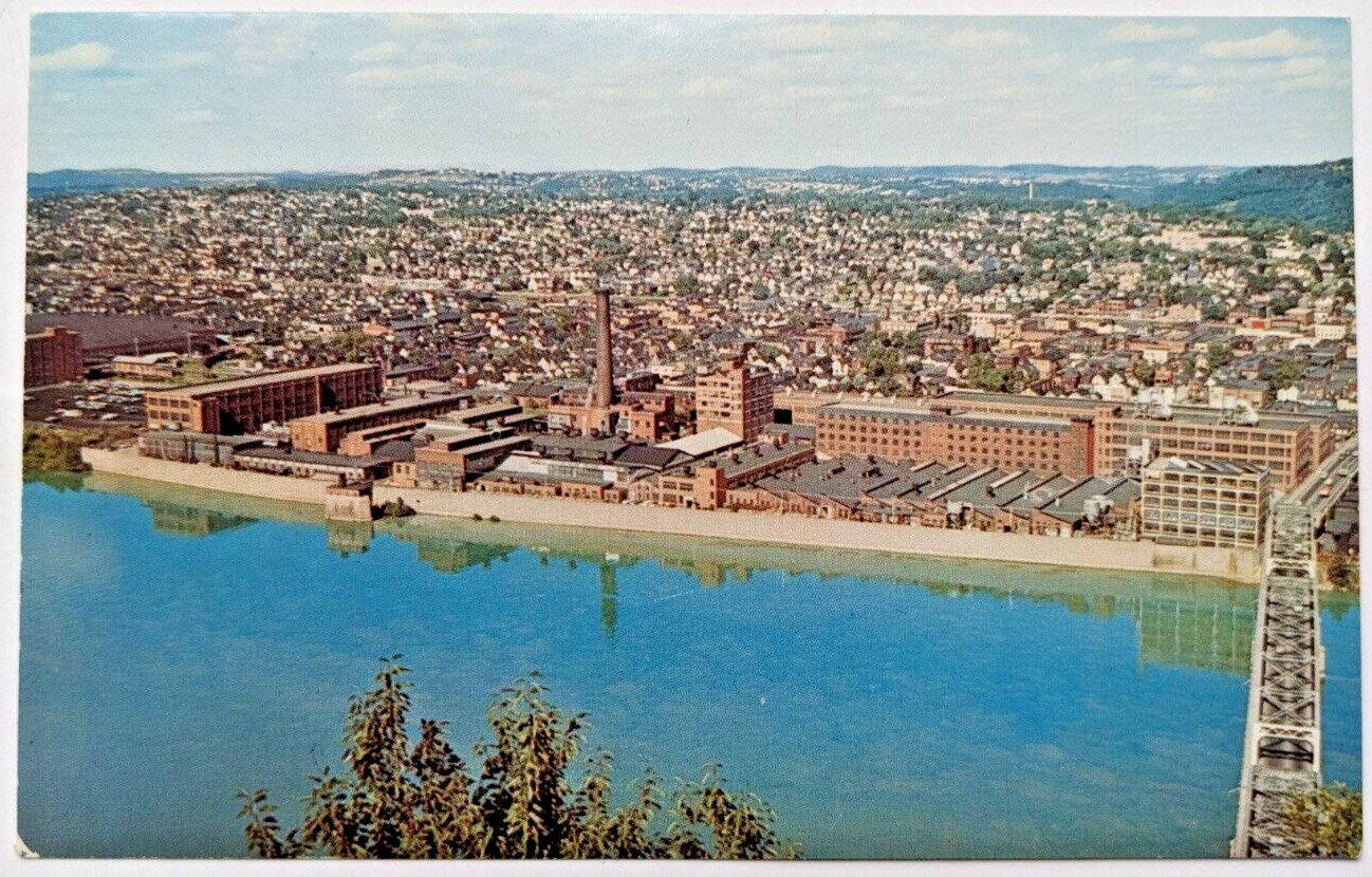 New Kensington Pennsylvania PA Aluminum City Bird’s Eye Vintage Postcard c1960s