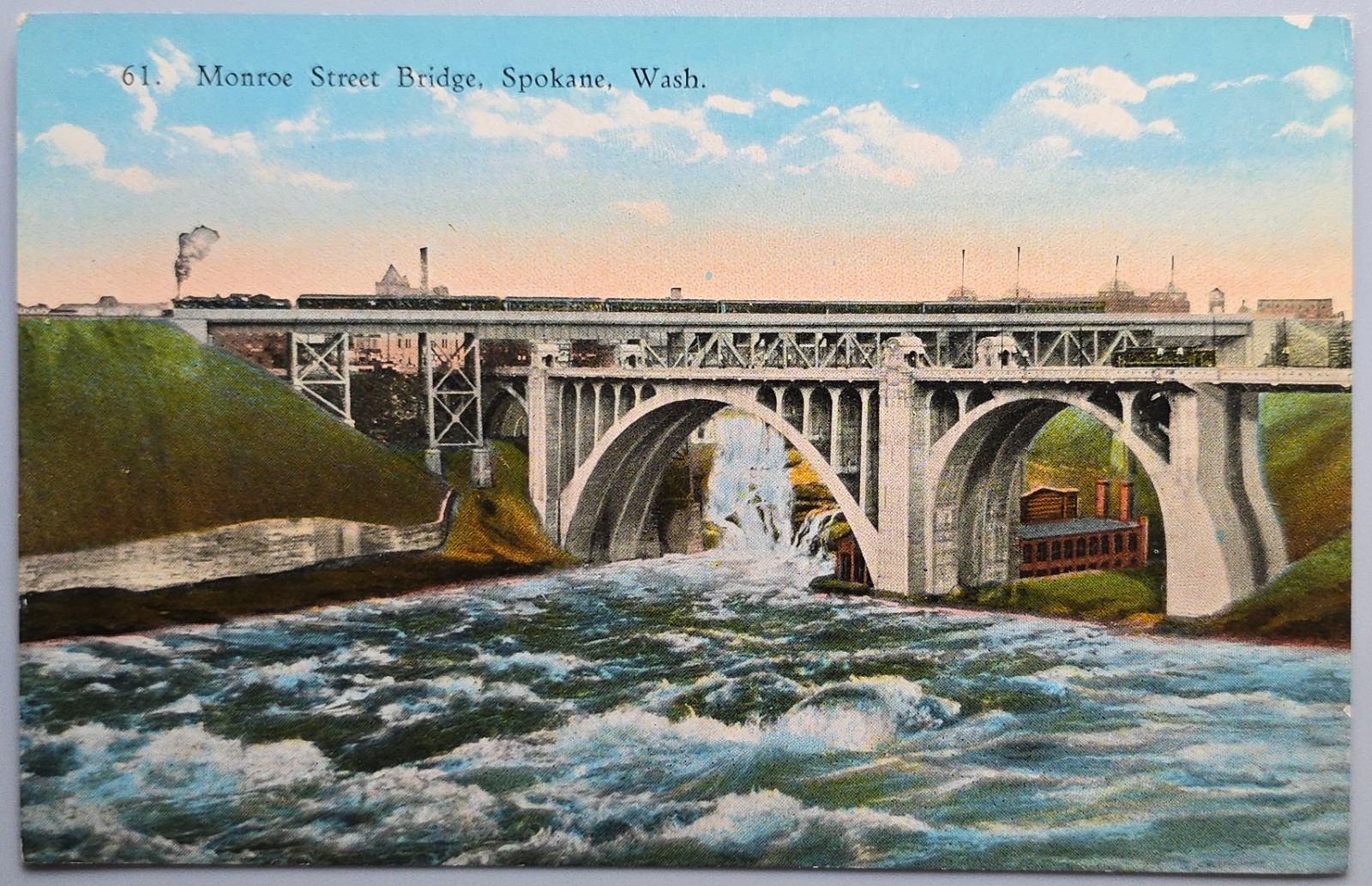 Monroe Street Bridge Spokane WA Antique Unused Divided Back Postcard L.R. Co.