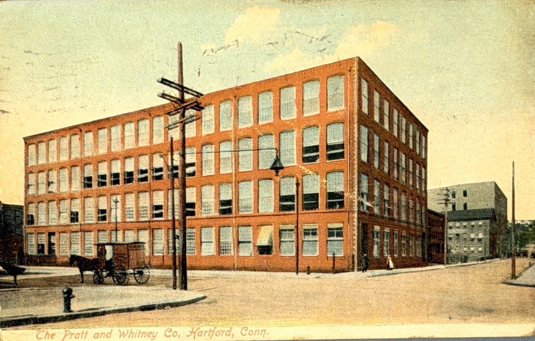 Pratt & Whitney Company Factory Postcard Hartford Connecticut Vintage 1907 CT