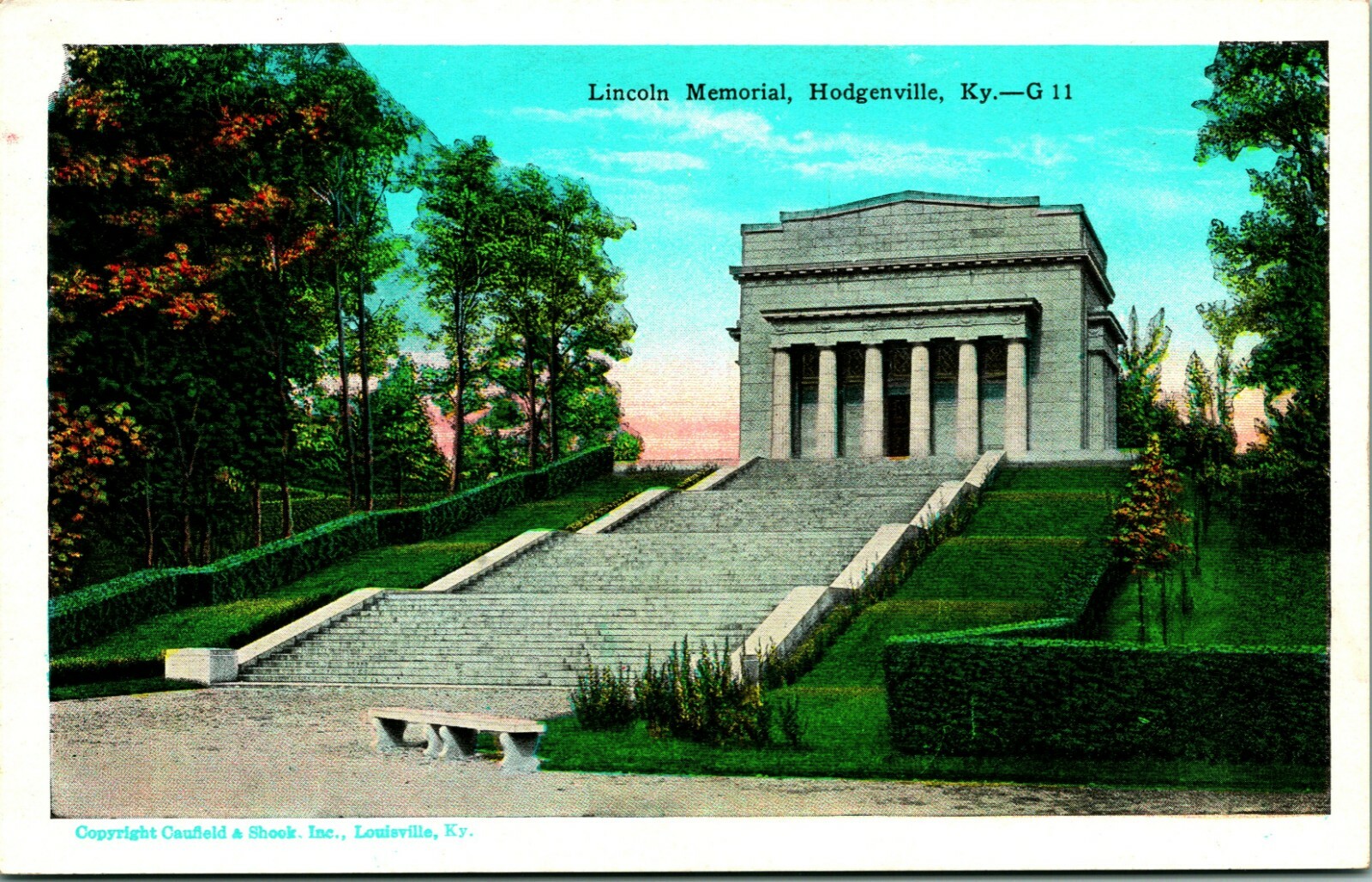 Lincoln Memorial Hall Hodgenville Kentucky KY UNP 1920s Vtg Postcard Q21