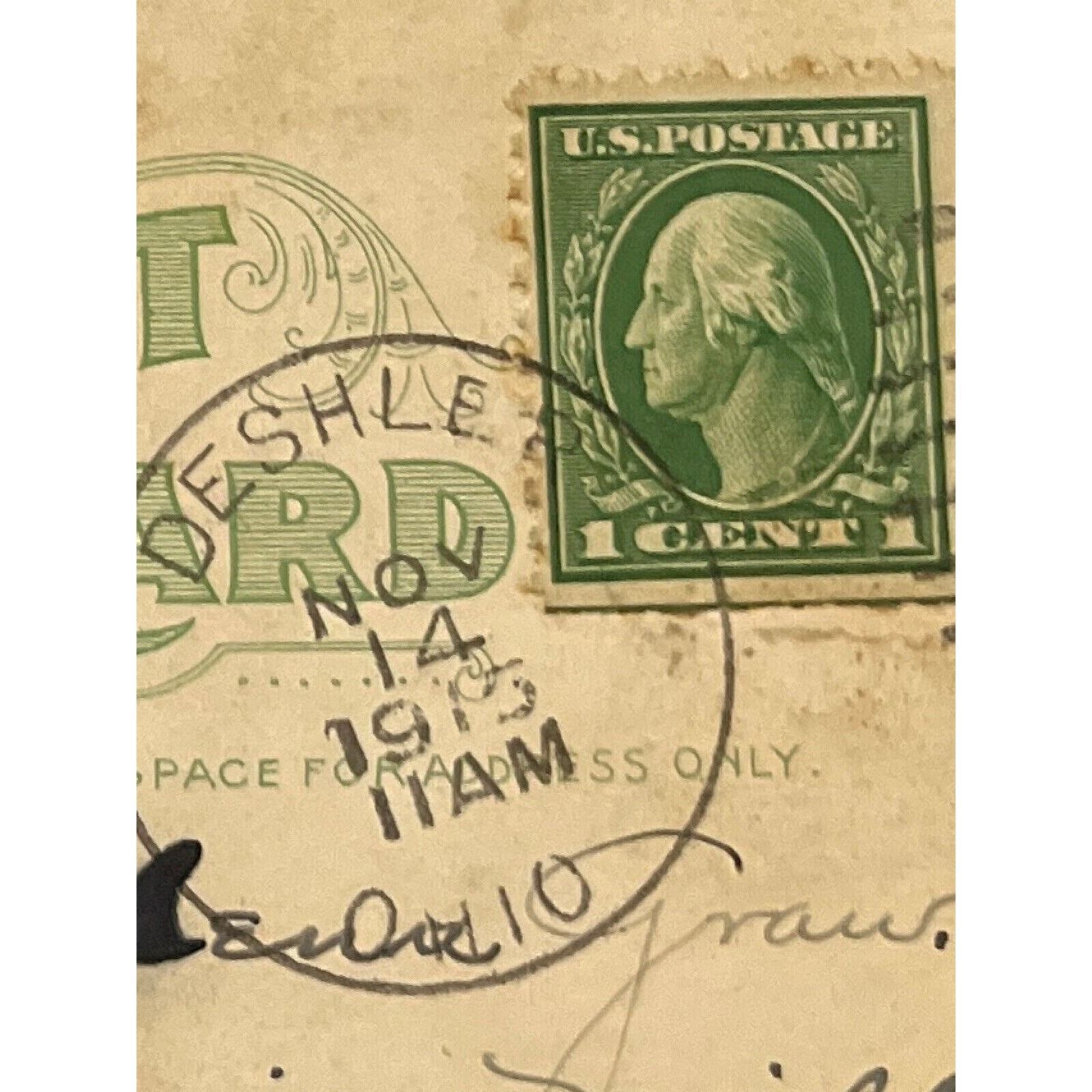 Antique 1915 Litho Ephemera Postcard High School Deshler OH CT Colorchrome GUC