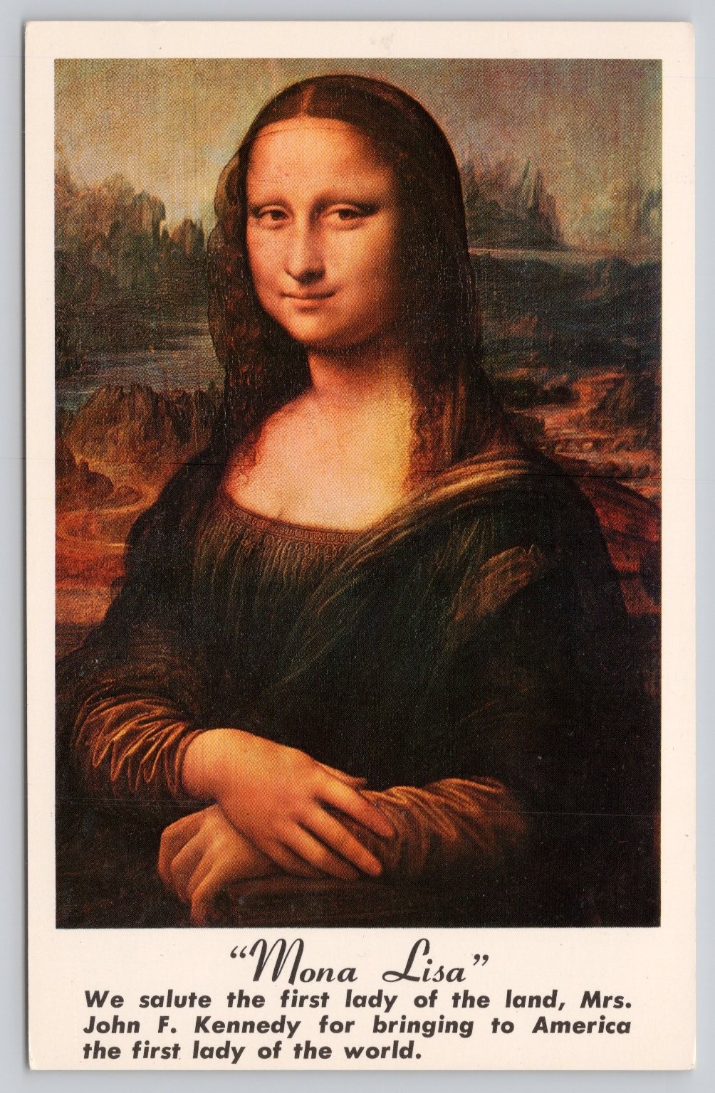 Vintage Mona Lisa Art Postcard by Shulton Color Process, 1939-Now