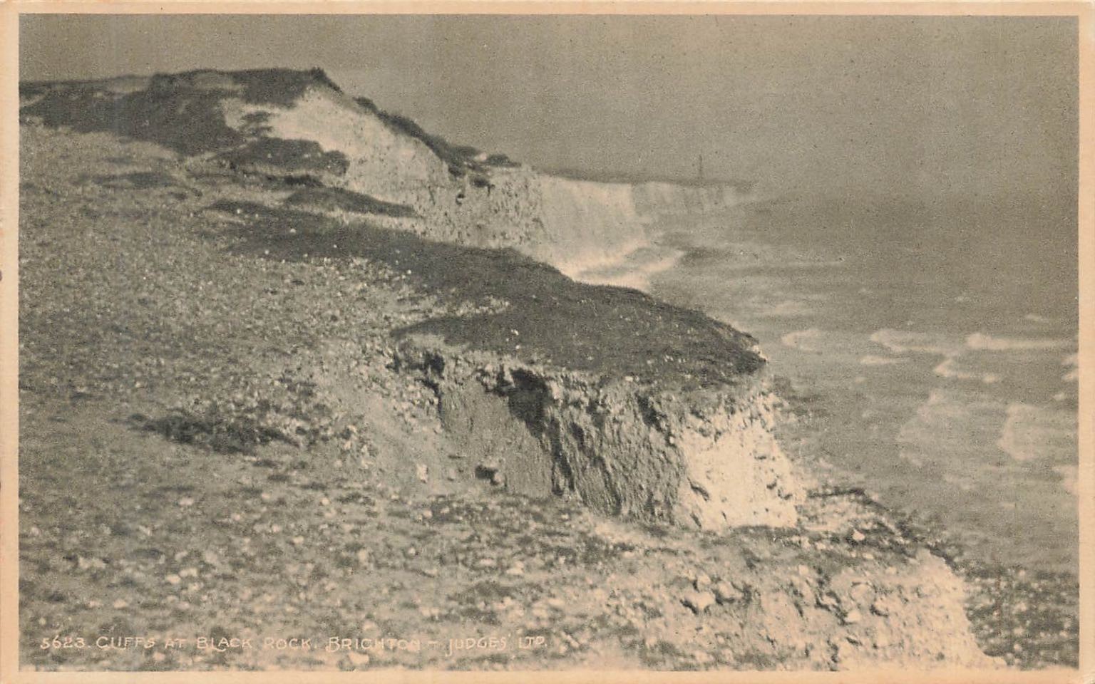 Antique 1907-1915 Cliffs at Black Rock Brighton Postcard by Judges Ltd