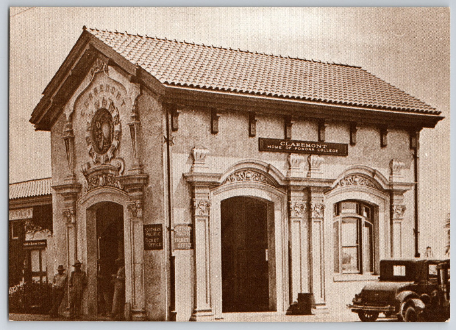 1925 Southern Pacific Train Station Claremont CA Pomona College 1970 XL postcard