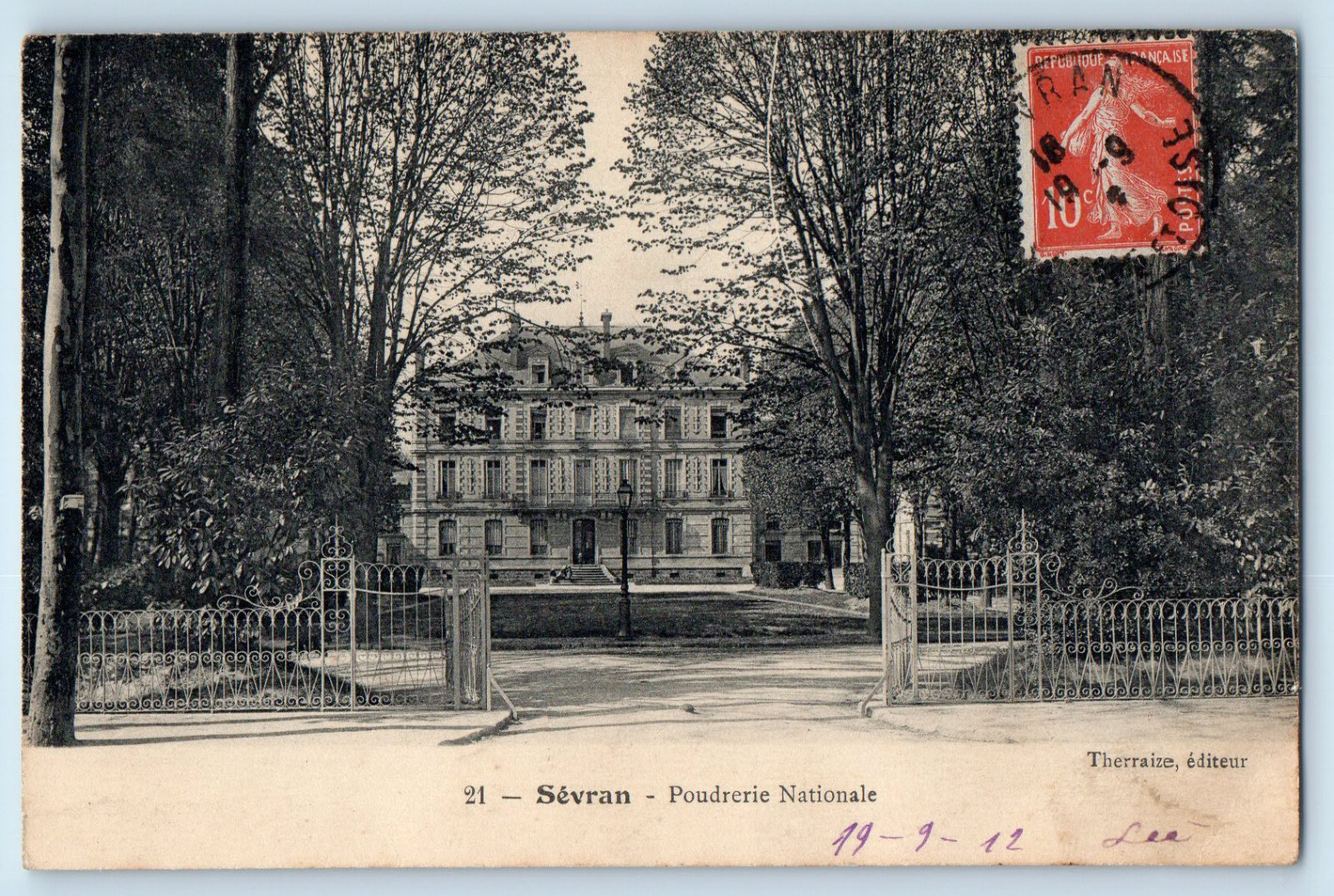 Paris, Île-de-France France Postcard Sevran National Powder Mill 1912