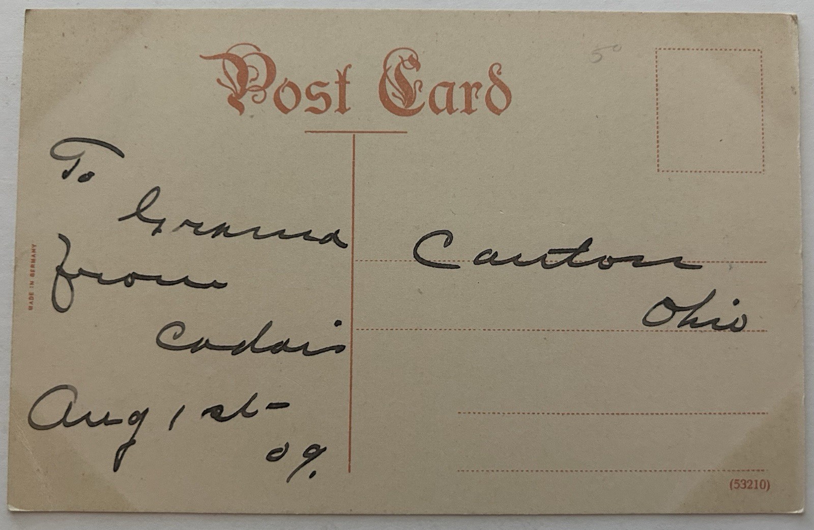 Antique Canton Ohio Auditorium Postcard – OH City View Landmark Posted 1909