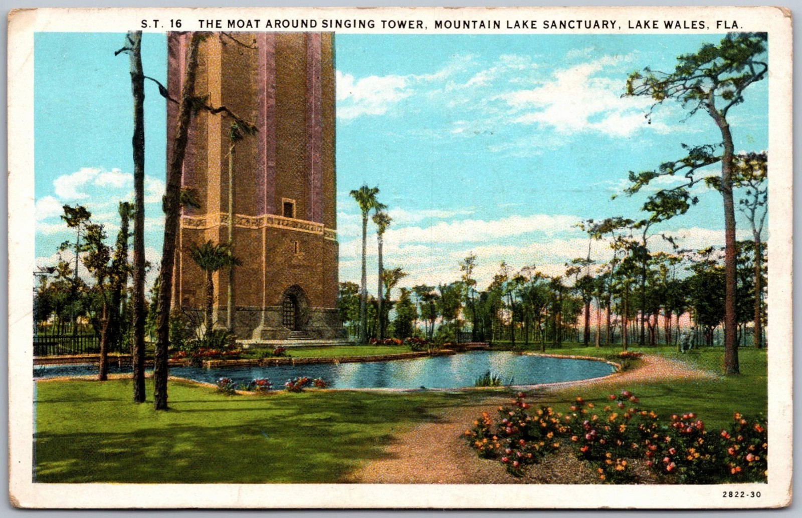 Singing Tower, Mountain Lake Sanctuary, Lake Wales FL (c.1929 Curt Teich)